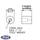 Rubber Feet - 25.4mm x 10mm - Pack of 4